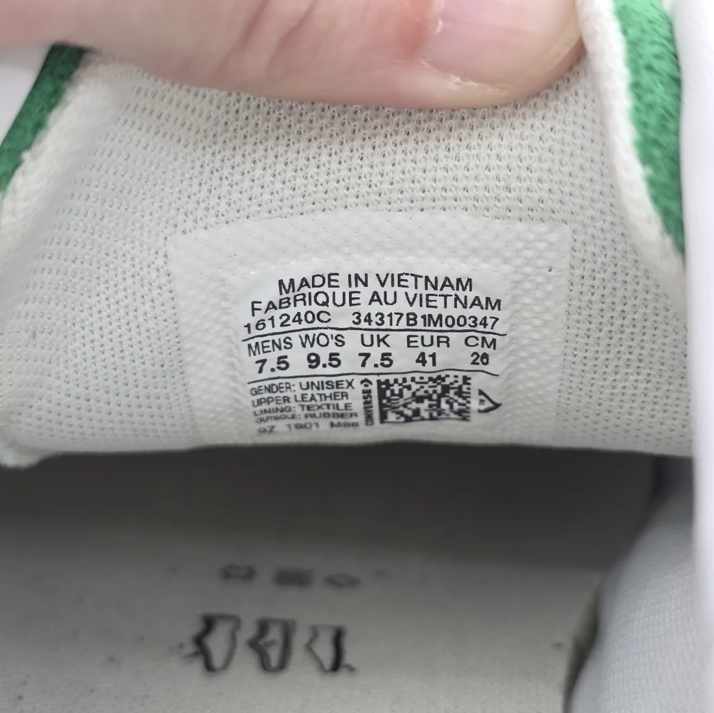 Converse Mens One Star Ox Green Suede White Sneakers Shoes 161240C Size 7.5 - Picture 10 of 11